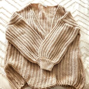 Talulah Cozy Tan Knit Sweater